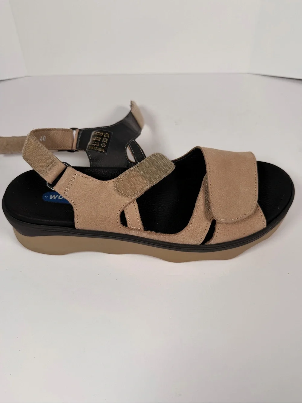 Wolky Sandals Womens Medusa Slingback Beige Leather Hook And Loop Size 40 US 9